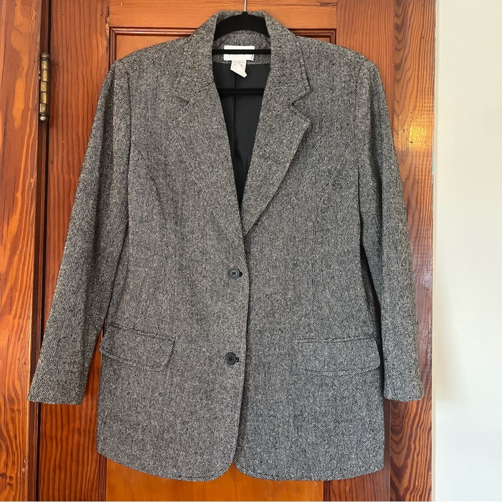 Vintage Charcoal Wool Gray Blazer